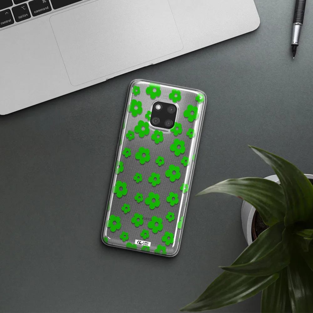 Five Petal Green Flower Huawei Mate 20 Pro Clear TPU Case