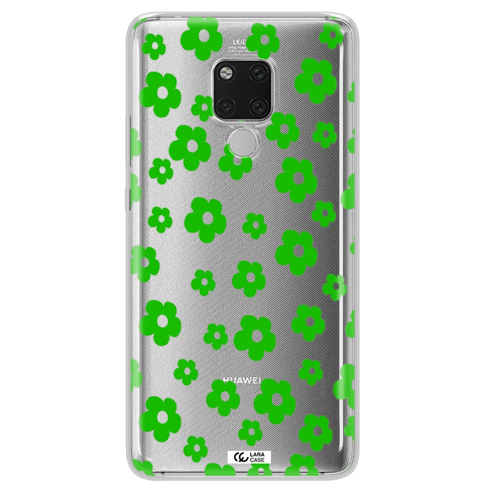 Five Petal Green Flower Huawei Mate 20X Clear TPU Case