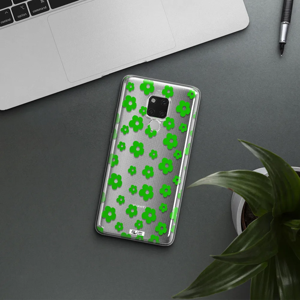 Five Petal Green Flower Huawei Mate 20X Clear TPU Case