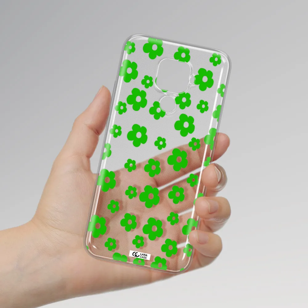 Five Petal Green Flower Huawei Mate 30 Lite Clear TPU Case