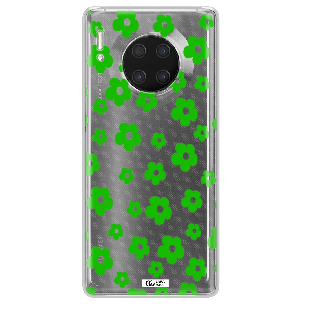 Five Petal Green Flower Huawei Mate 30 Pro Clear TPU Case