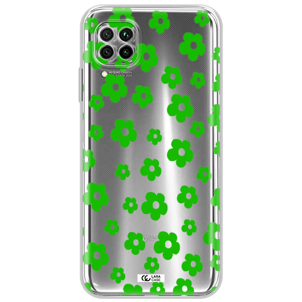 Five Petal Green Flower Huawei Nova 7I Clear Tpu Case