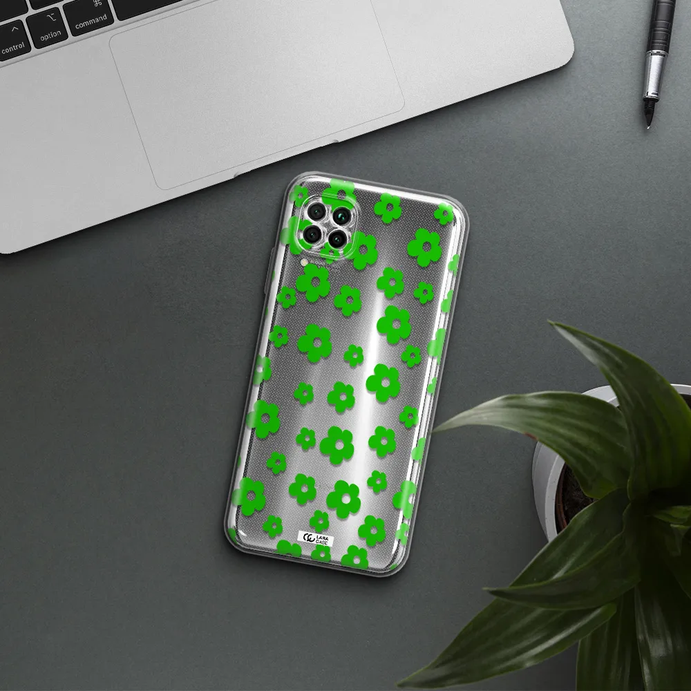 Five Petal Green Flower Huawei Nova 7I Clear Tpu Case