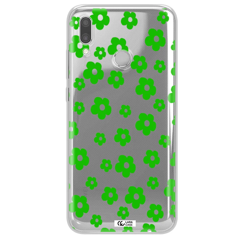 Five Petal Green Flower Huawei P Smart 2019 Clear TPU Case