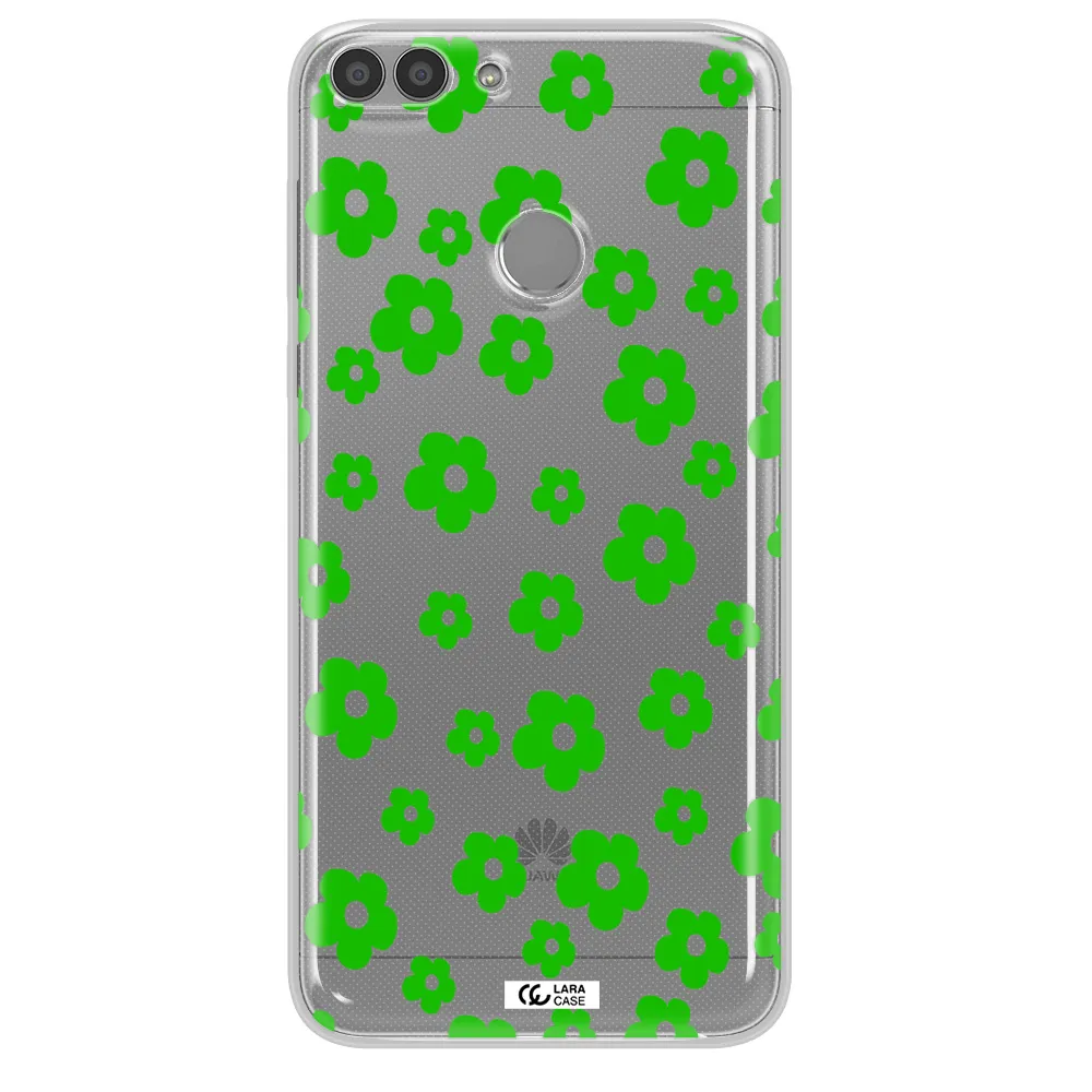 Five Petal Green Flower Huawei P Smart Clear TPU Case