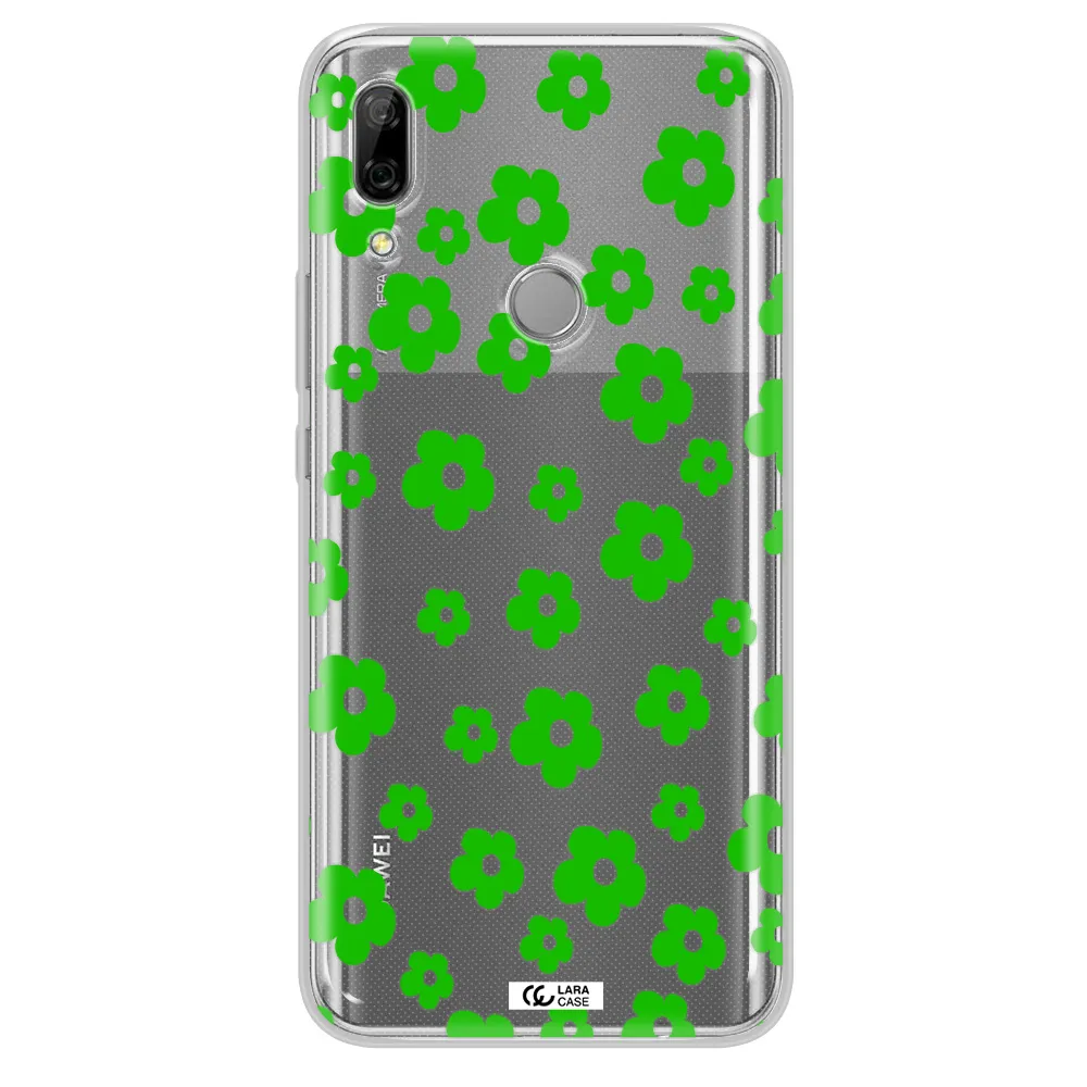 Five Petal Green Flower Huawei P Smart Z Clear TPU Case