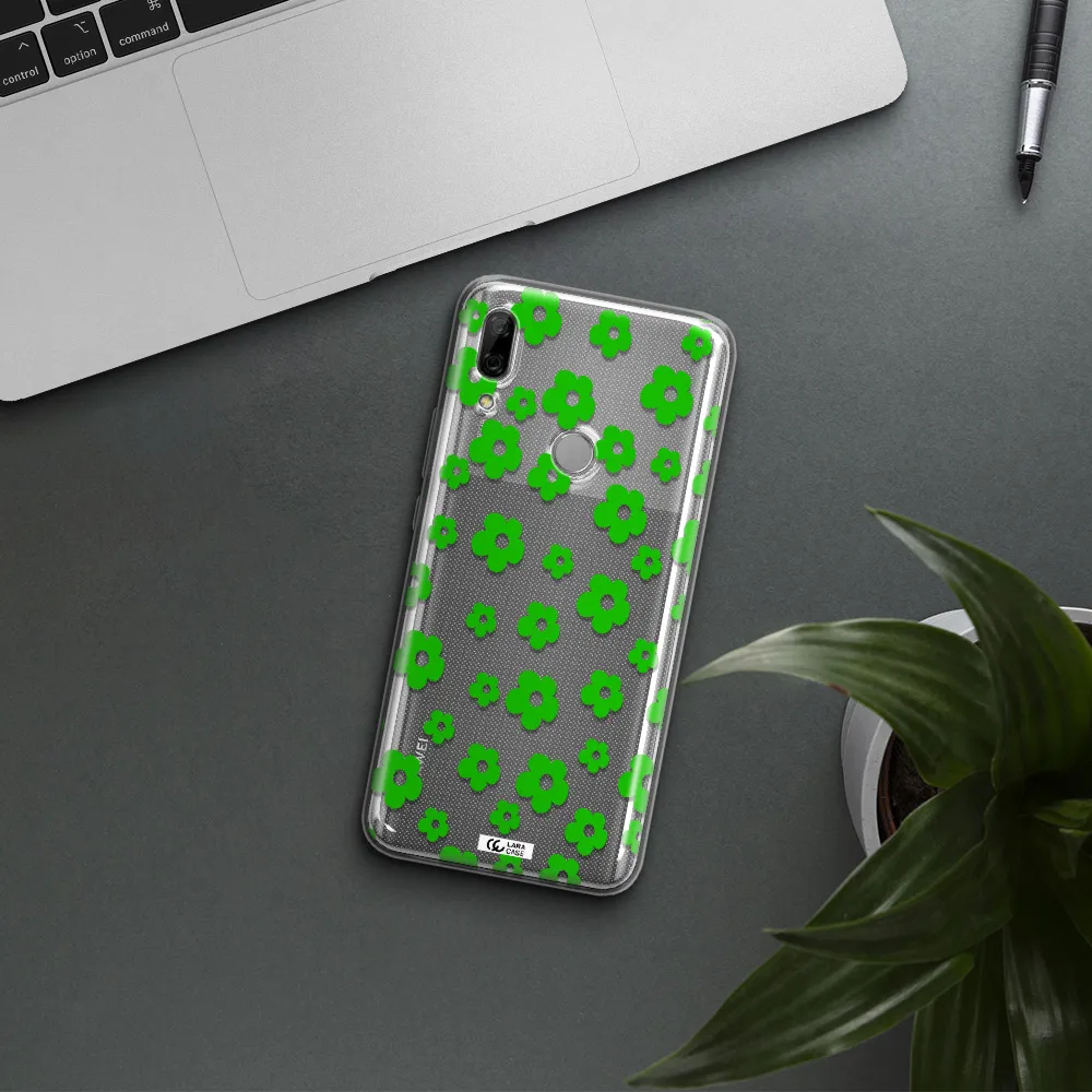 Five Petal Green Flower Huawei P Smart Z Clear TPU Case