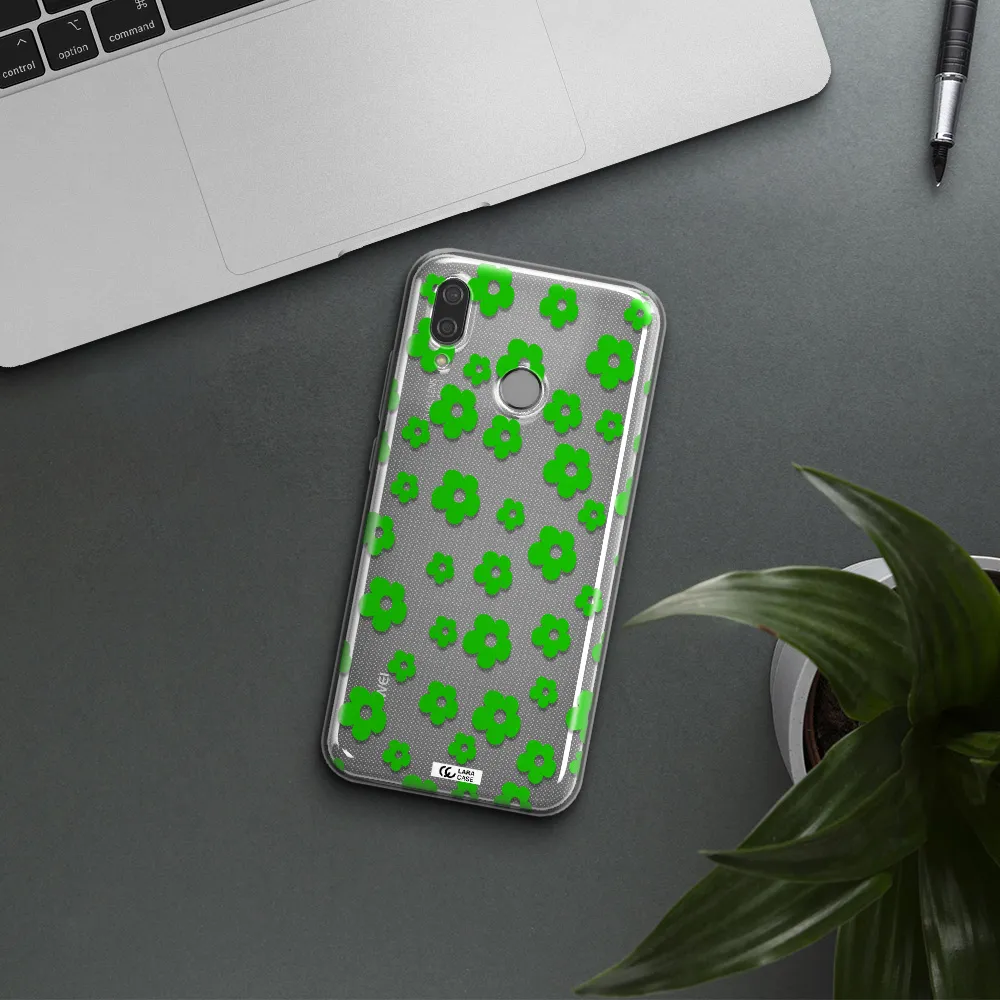 Five Petal Green Flower Huawei P20 Lite Clear TPU Case