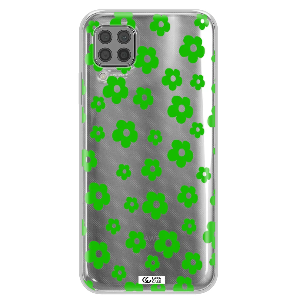 Five Petal Green Flower Huawei P40 Lite Clear TPU Case