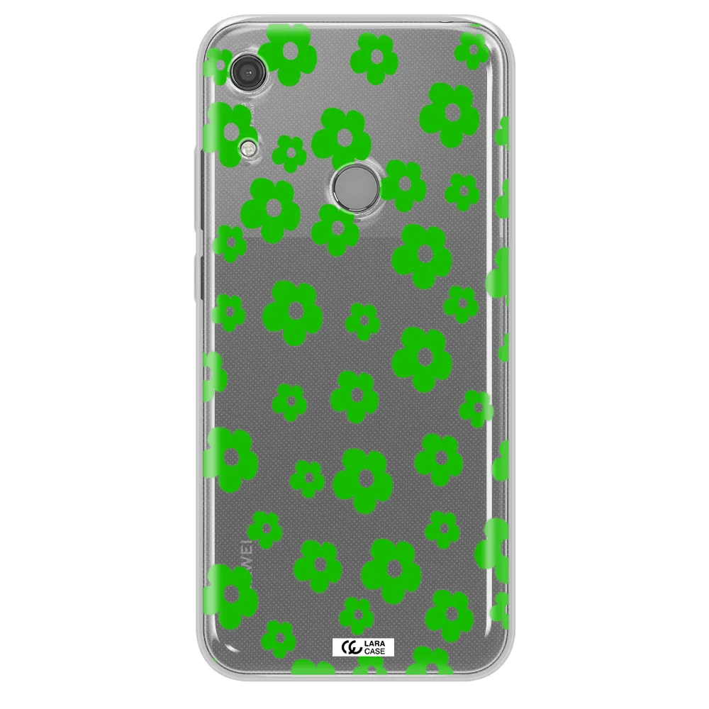 Five Petal Green Flower Huawei Y6S Clear TPU Case