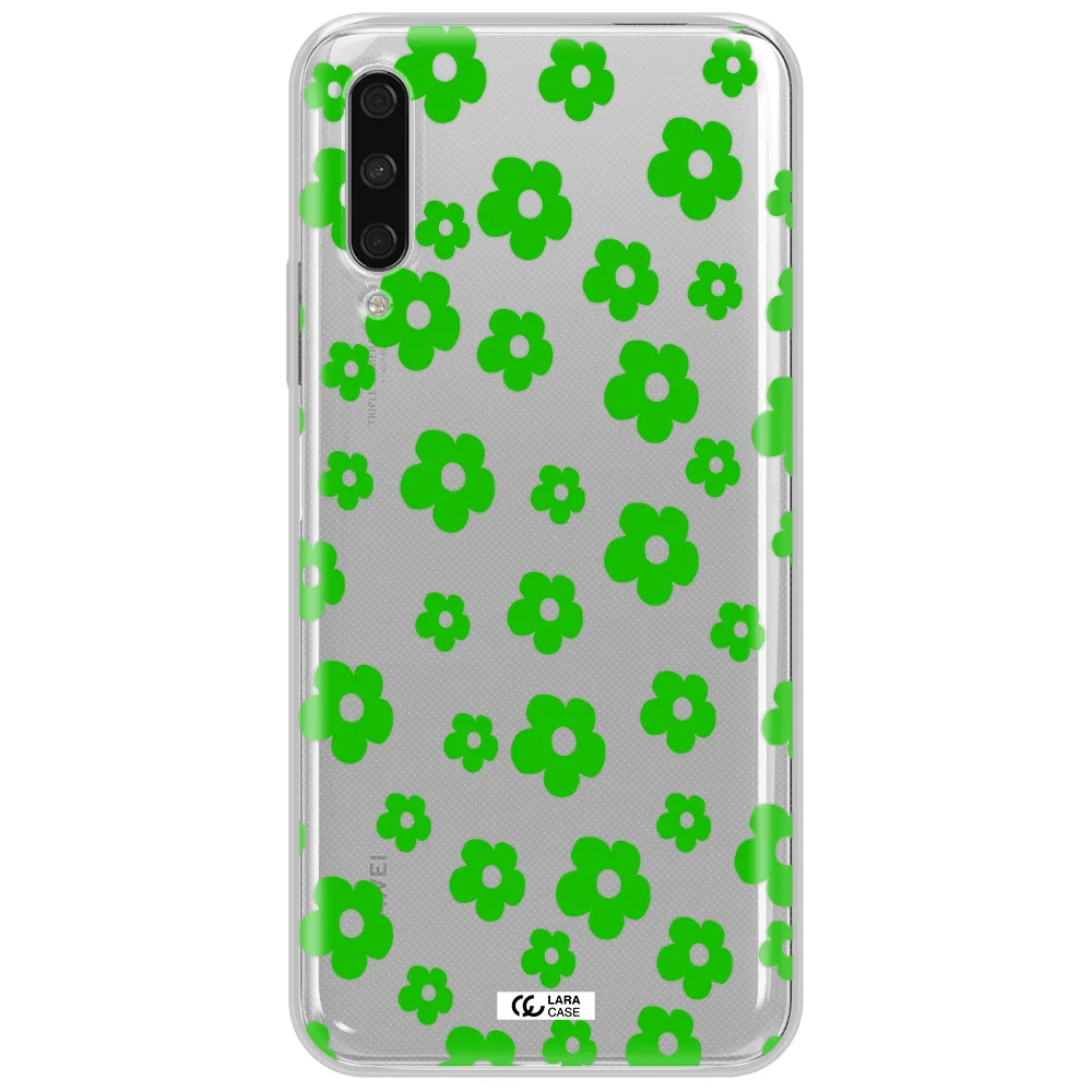 Five Petal Green Flower Huawei Y9S Clear Tpu Case