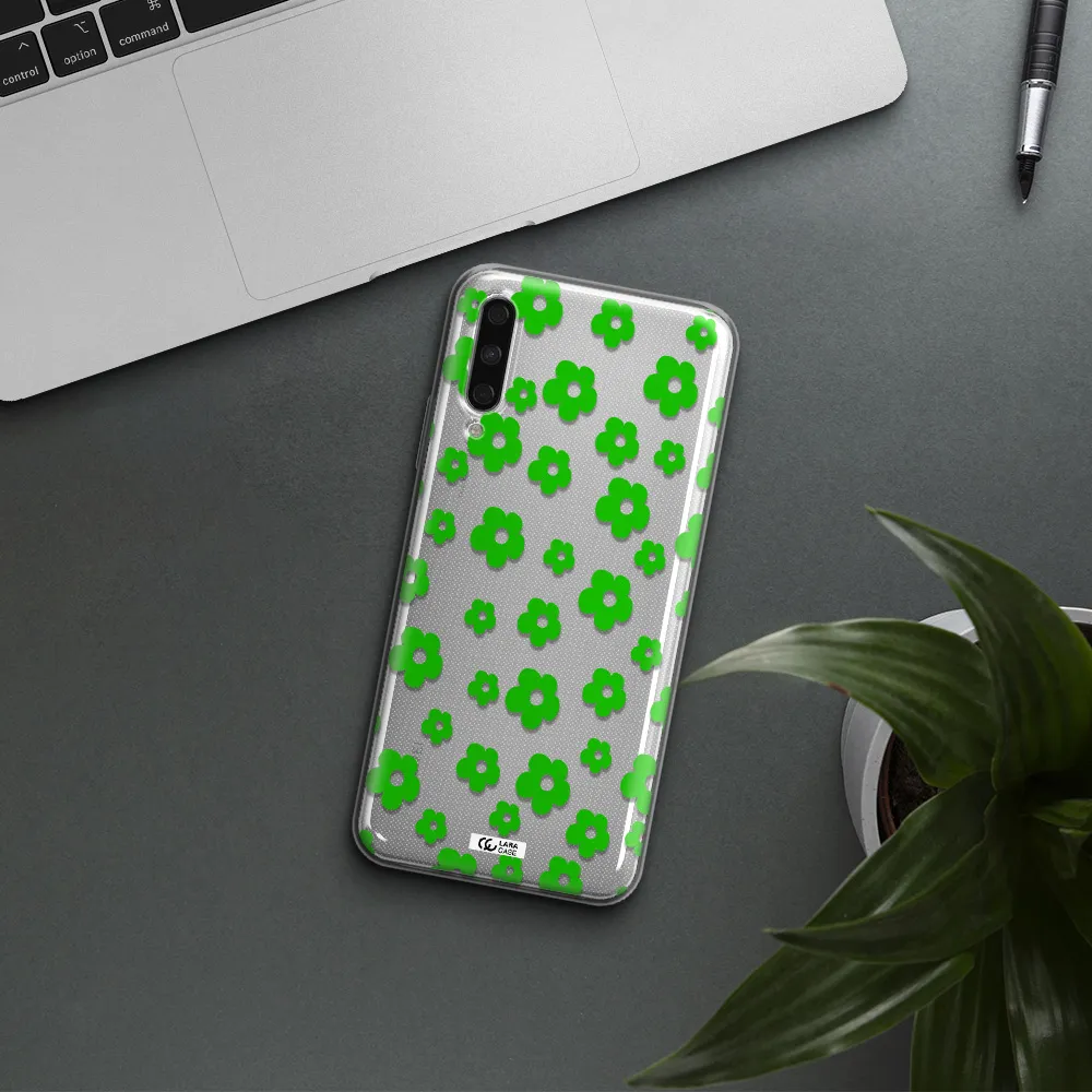 Five Petal Green Flower Huawei Y9S Clear Tpu Case