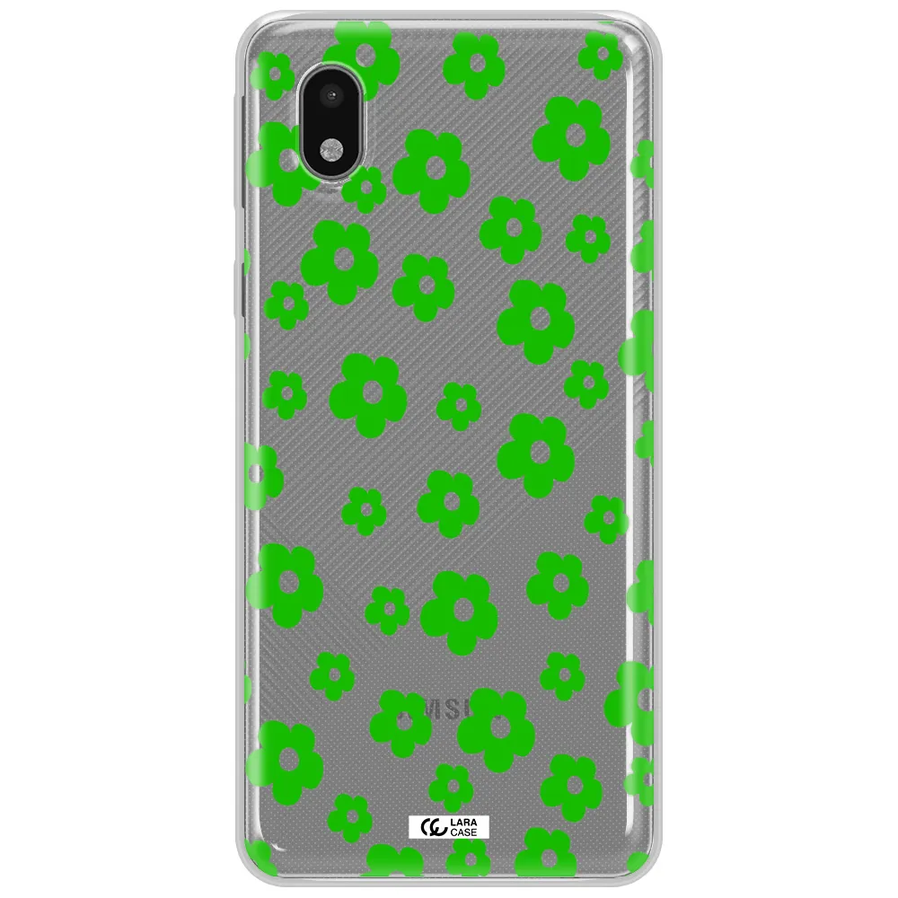 Five Petal Green Flower Samsung A01 Core Clear Tpu Case