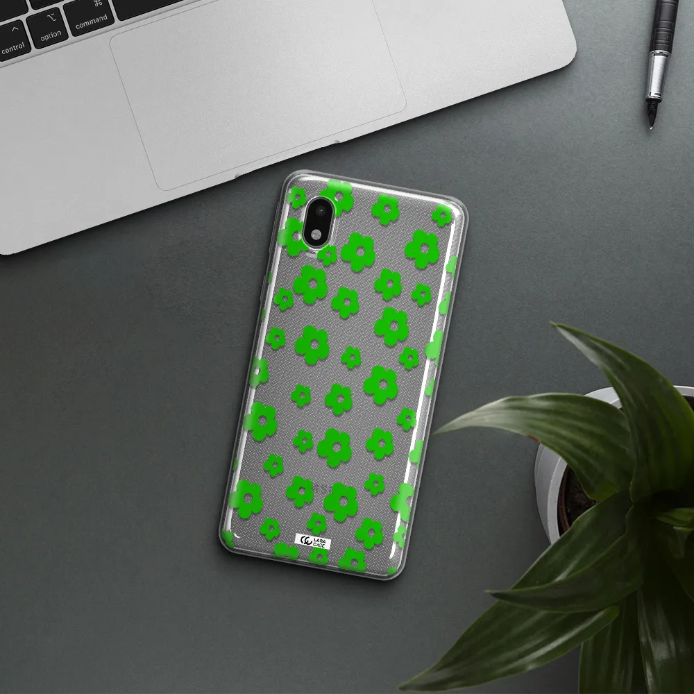 Five Petal Green Flower Samsung A01 Core Clear Tpu Case
