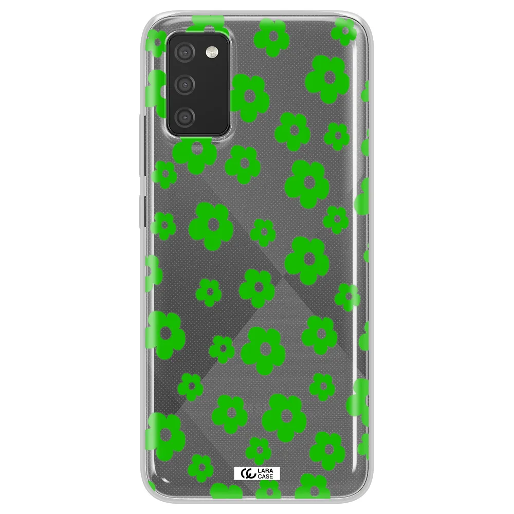 Five Petal Green Flower Samsung A02S Clear TPU Case