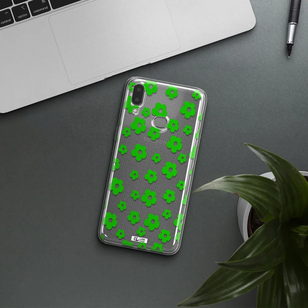 Five Petal Green Flower Samsung A10S Clear TPU Case