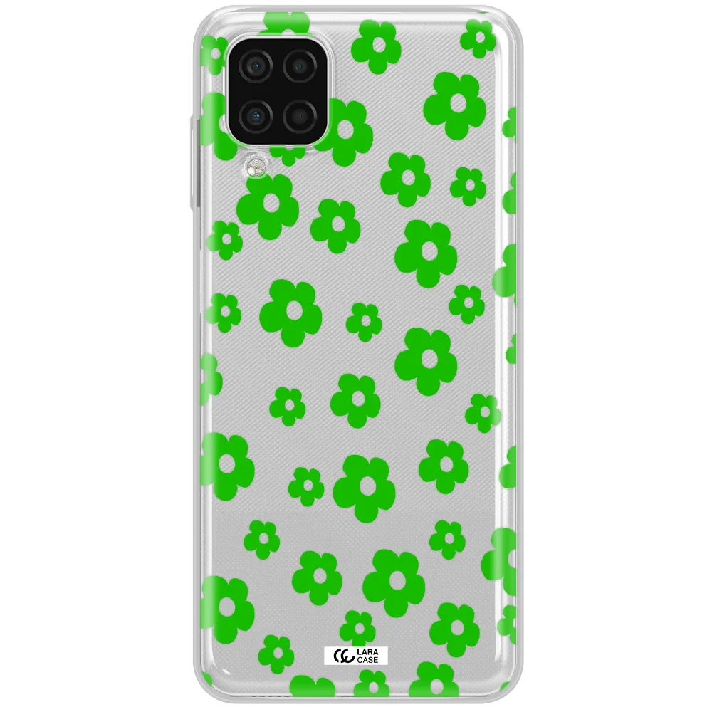 Five Petal Green Flower Samsung A12 4g Clear TPU Case
