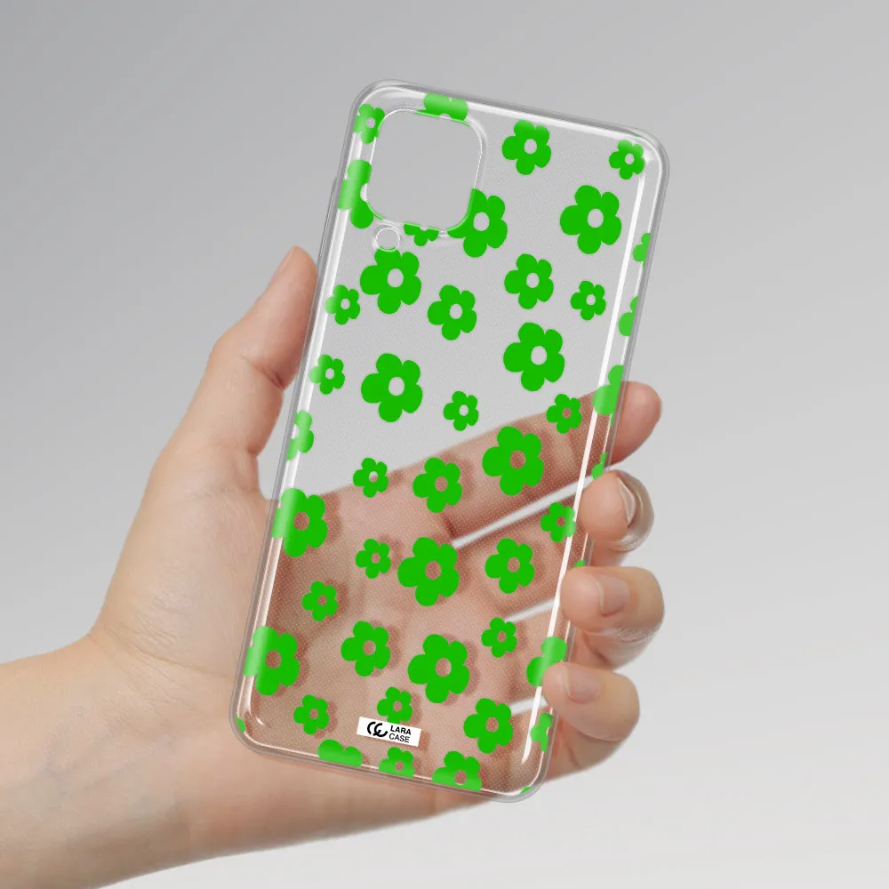 Five Petal Green Flower Samsung A12 4g Clear TPU Case