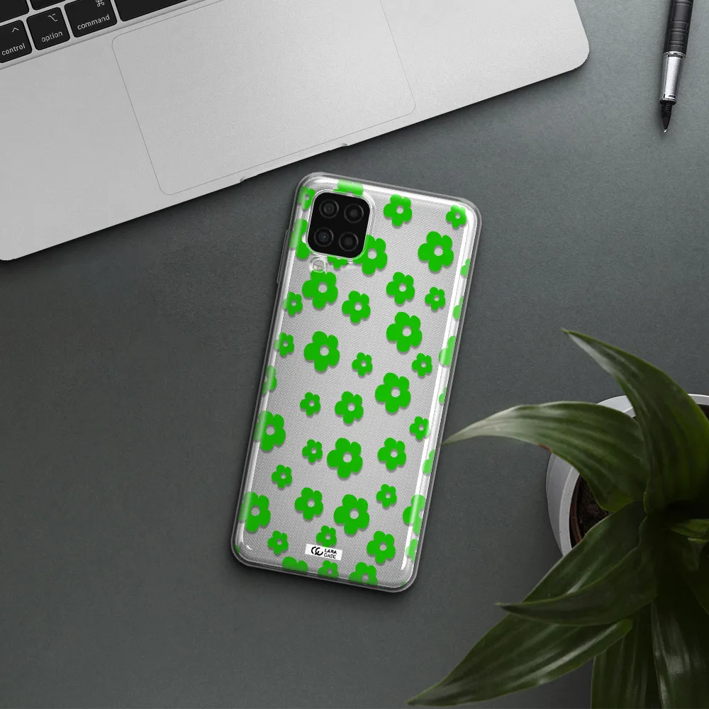 Five Petal Green Flower Samsung A12 4g Clear TPU Case