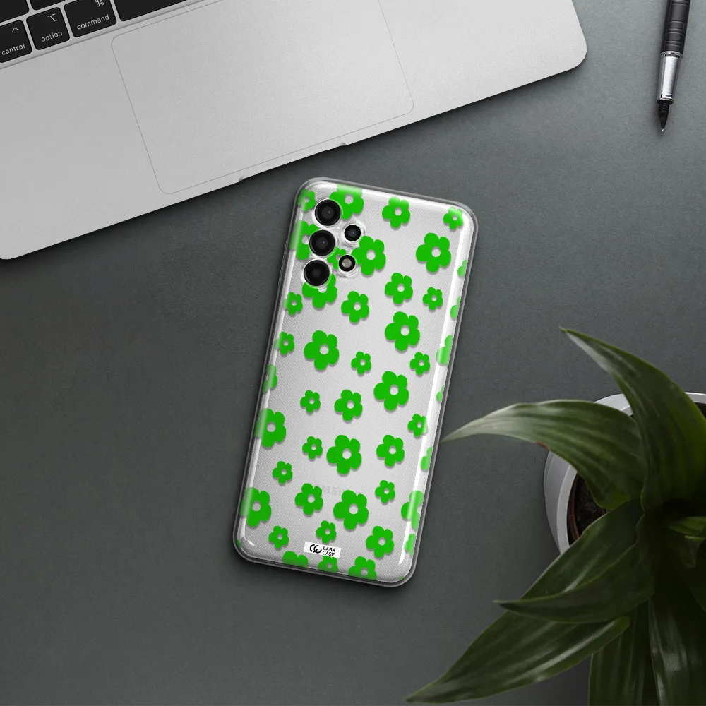 Five Petal Green Flower Samsung A13 4g Clear TPU Case