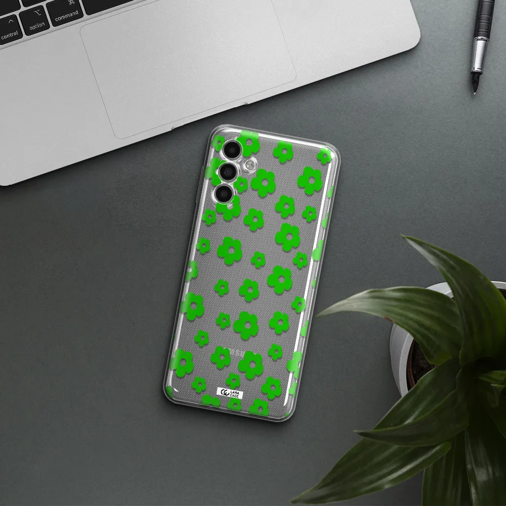 Five Petal Green Flower Samsung A13 5G Clear Tpu Case