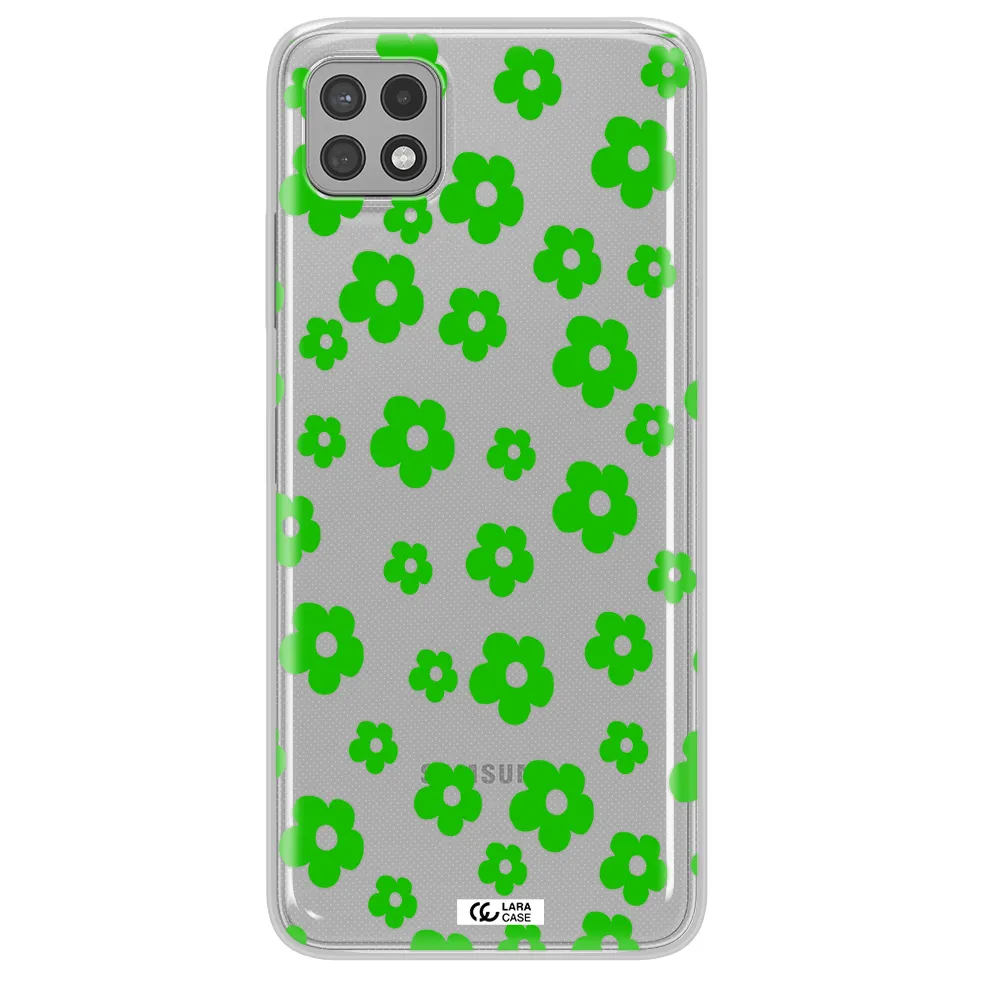 Five Petal Green Flower Samsung A22 5g Clear TPU Case