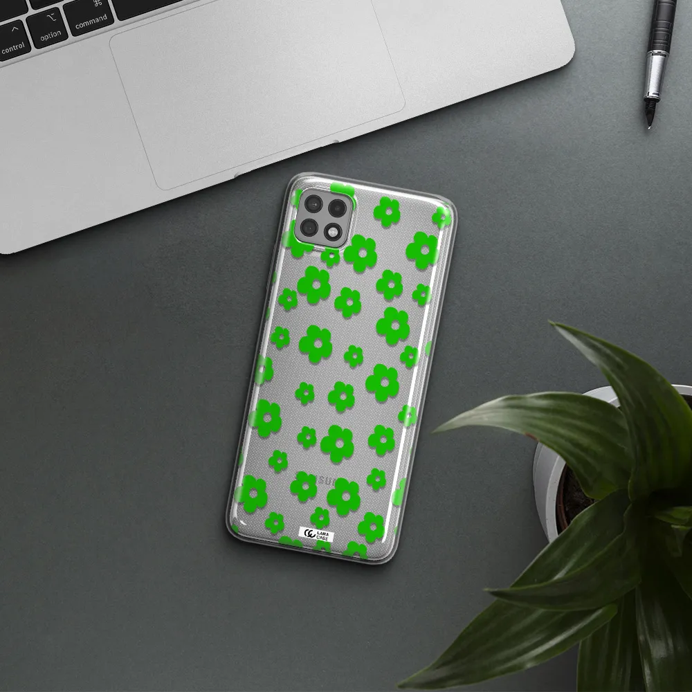 Five Petal Green Flower Samsung A22 5g Clear TPU Case