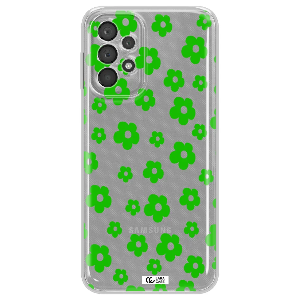 Five Petal Green Flower Samsung A23 5G Clear Tpu Case