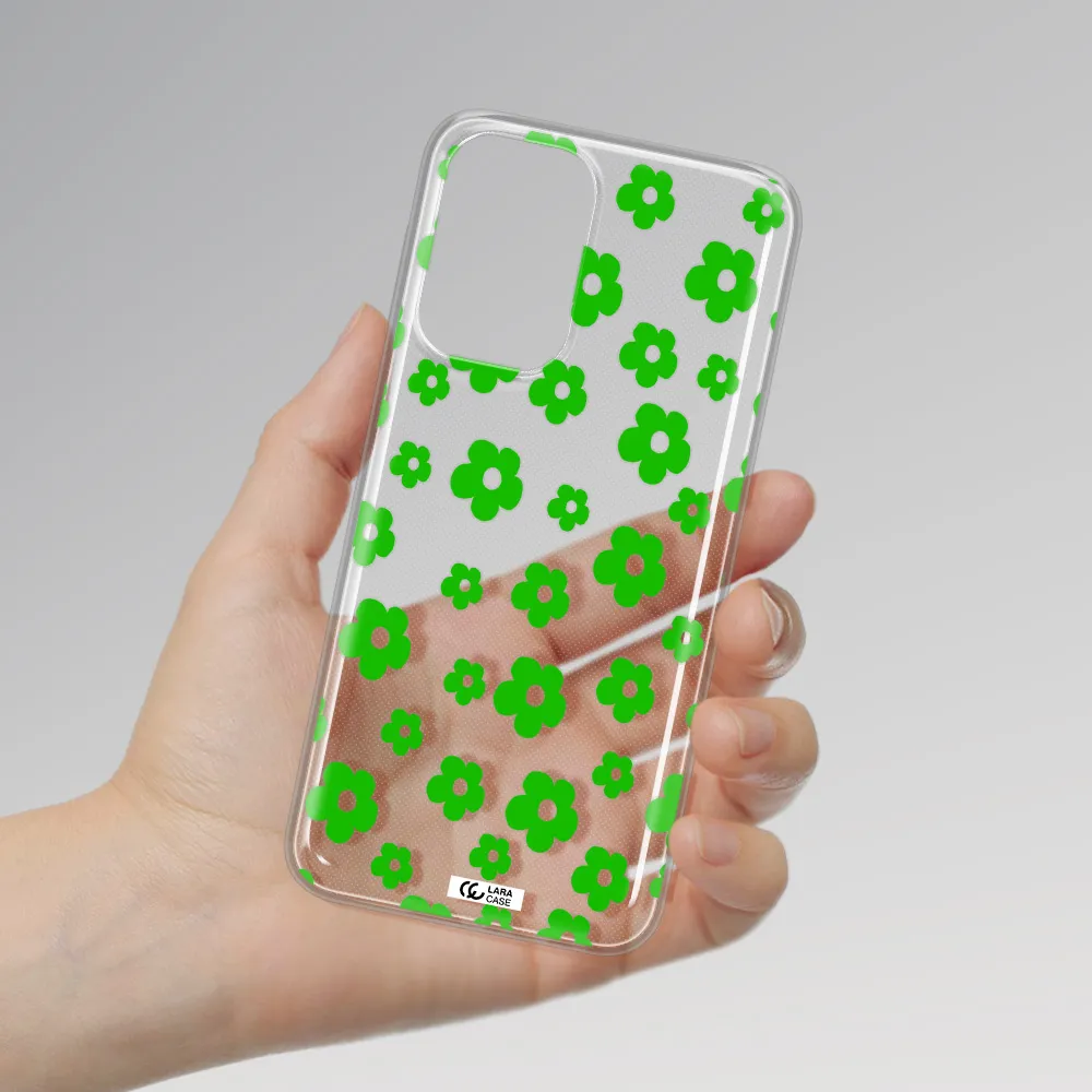Five Petal Green Flower Samsung A33 Clear TPU Case