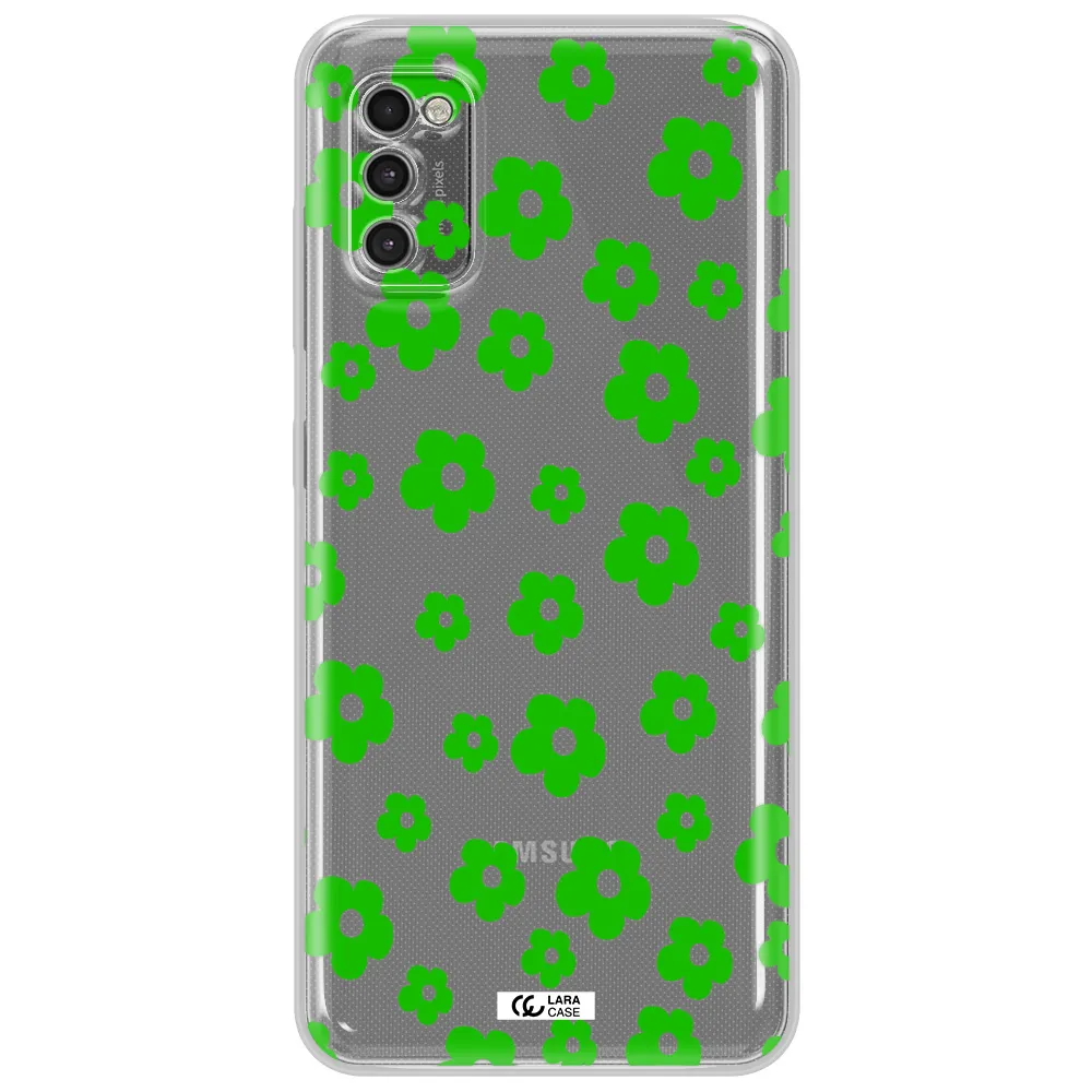 Five Petal Green Flower Samsung A41 Clear Tpu Case