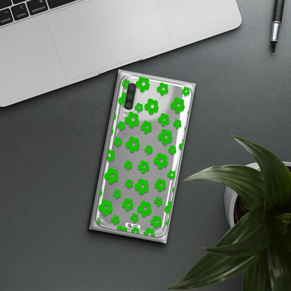 Five Petal Green Flower Samsung A50S Clear Tpu Case