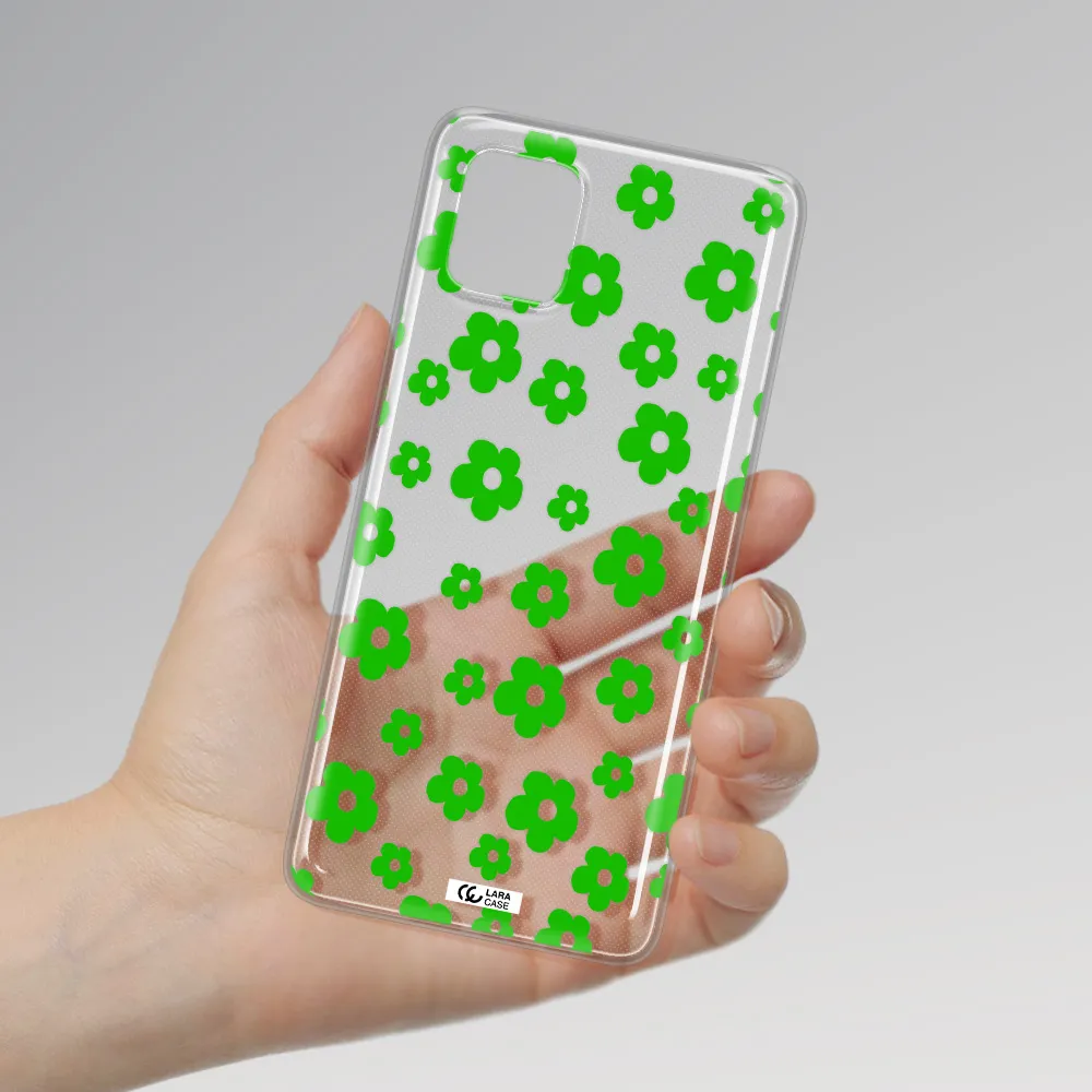 Five Petal Green Flower Samsung A81 Clear TPU Case