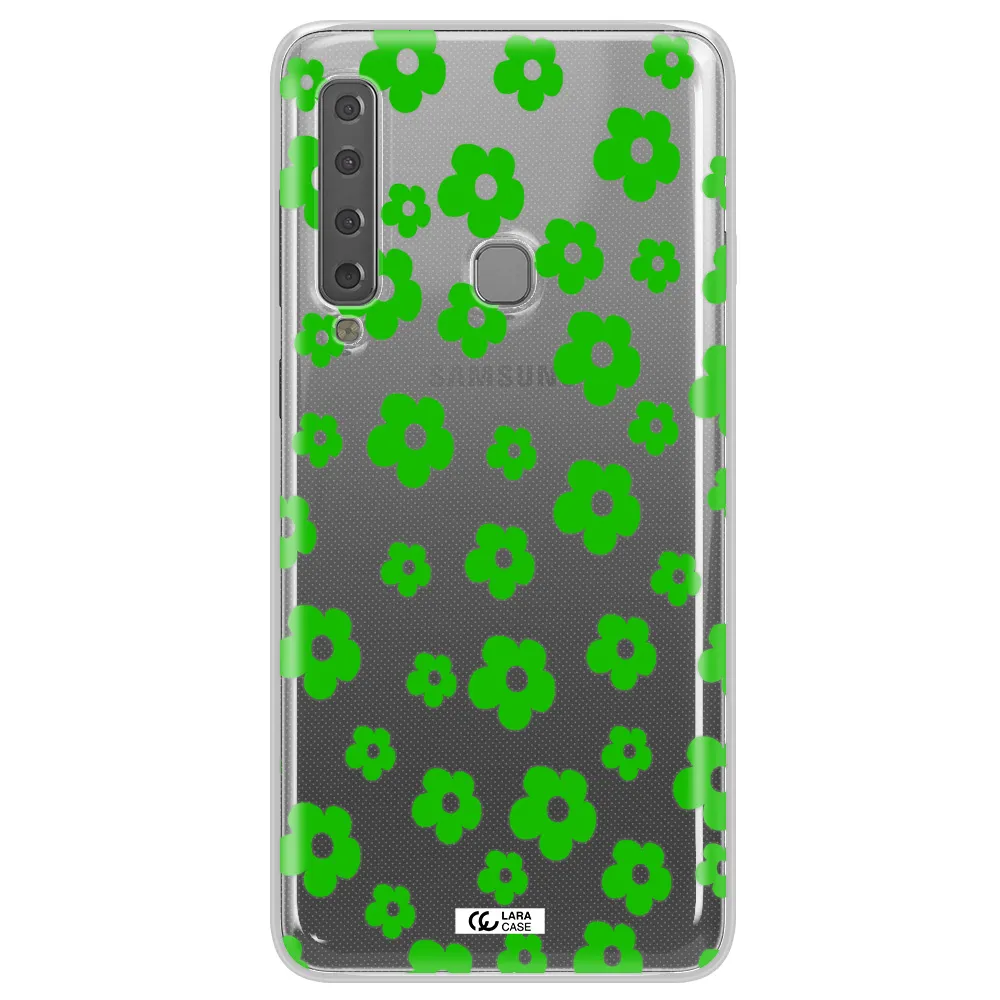 Five Petal Green Flower Samsung A9 2018 Clear TPU Case