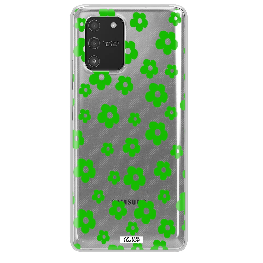 Five Petal Green Flower Samsung A91 Clear TPU Case