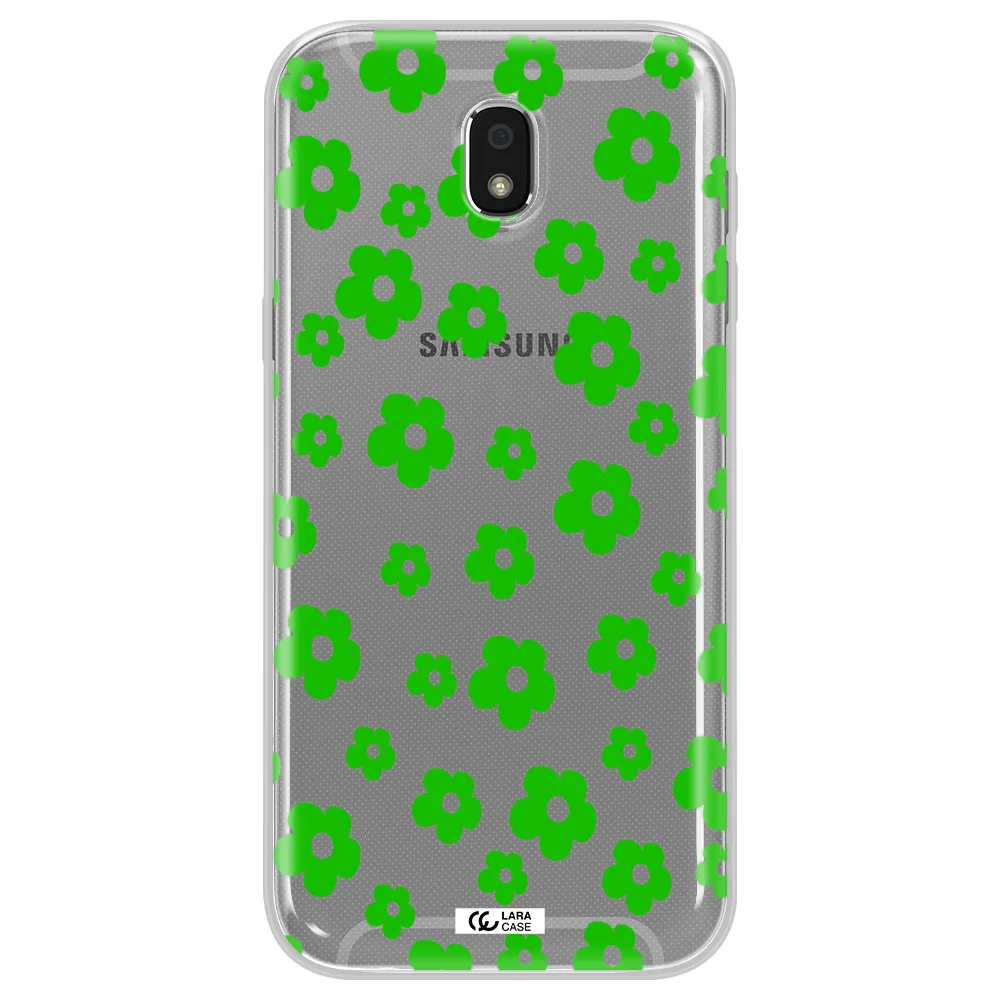 Five Petal Green Flower Samsung J5 2017 Clear TPU Case