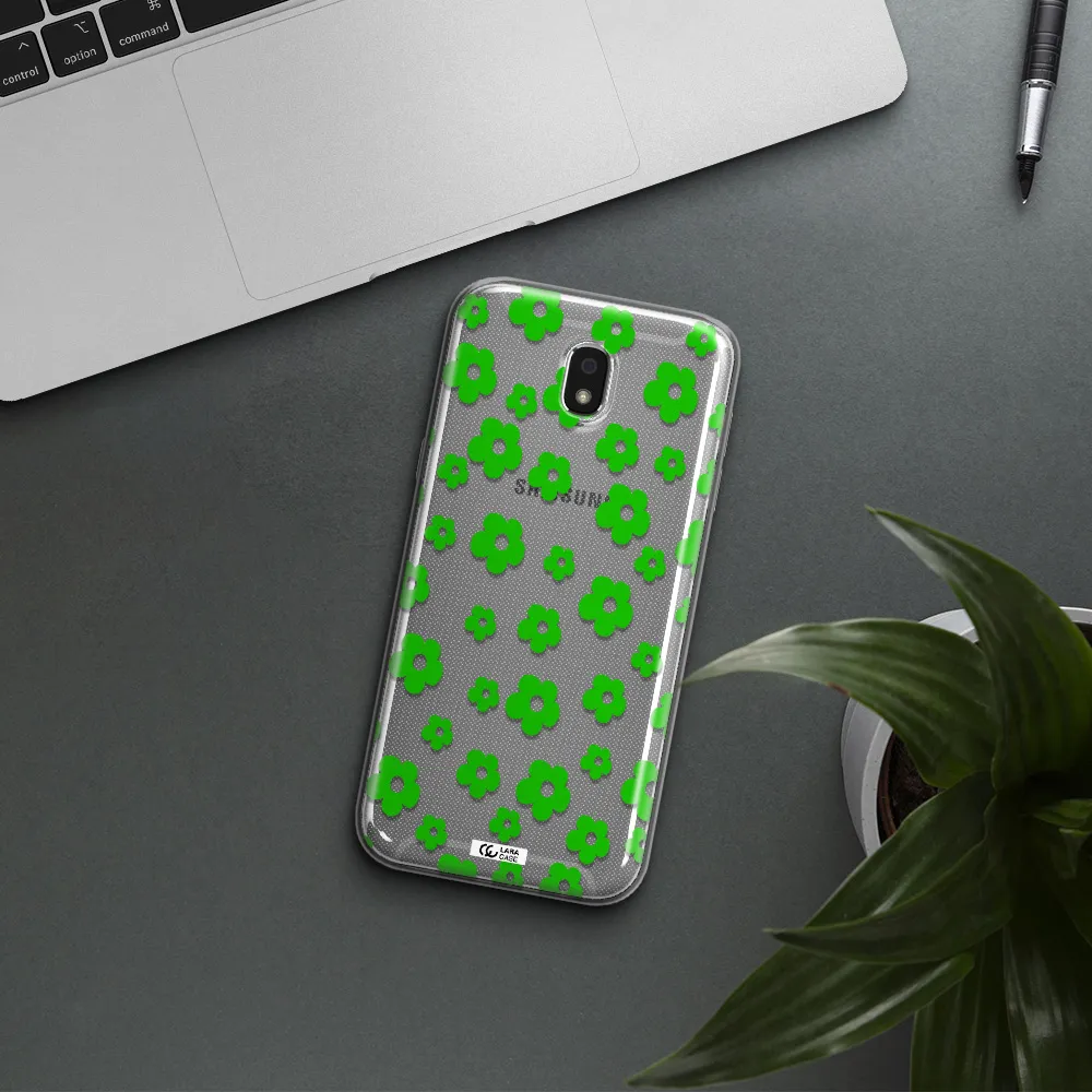 Five Petal Green Flower Samsung J5 2017 Clear TPU Case