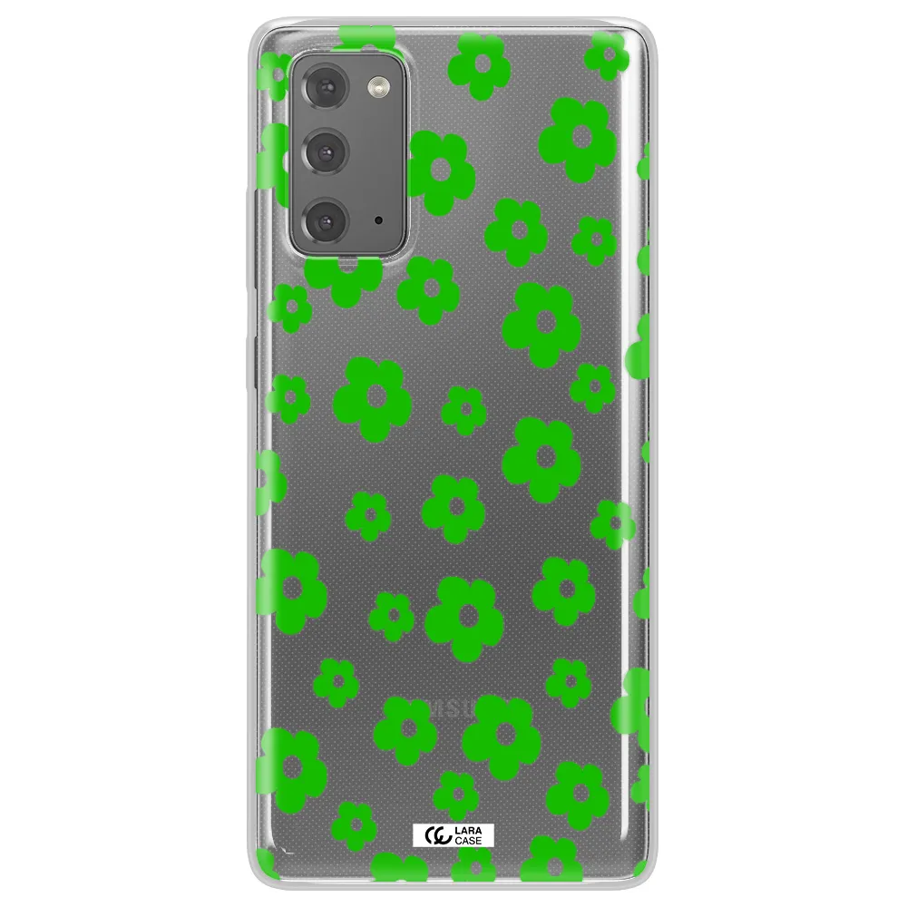 Five Petal Green Flower Samsung Note 20 Clear TPU Case