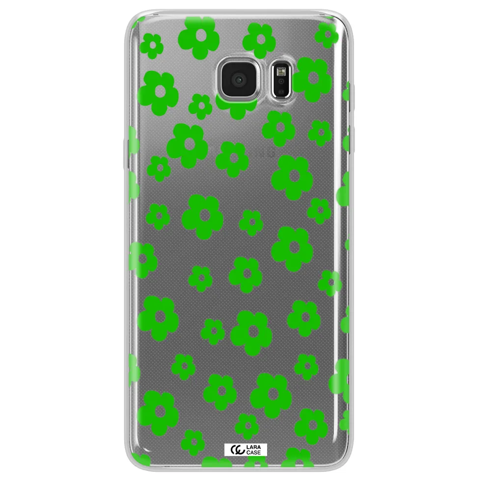 Five Petal Green Flower Samsung Note 5 Clear TPU Case