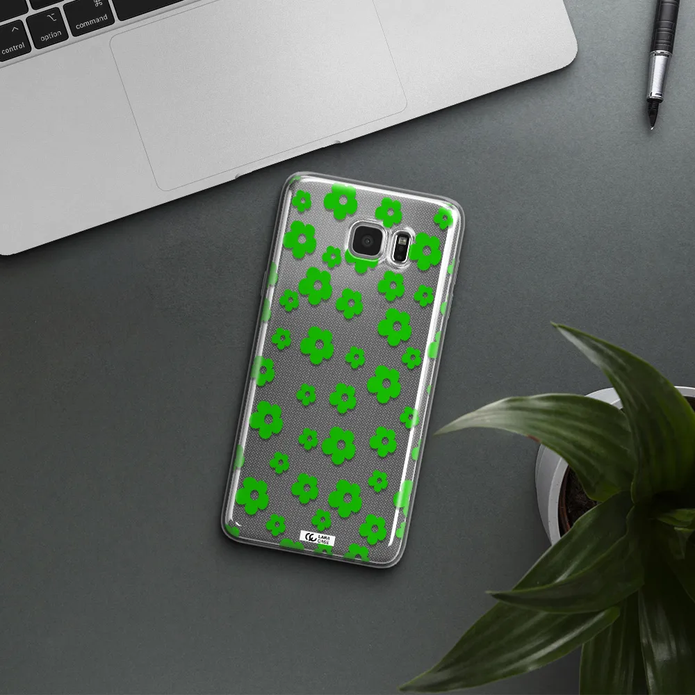 Five Petal Green Flower Samsung Note 5 Clear TPU Case