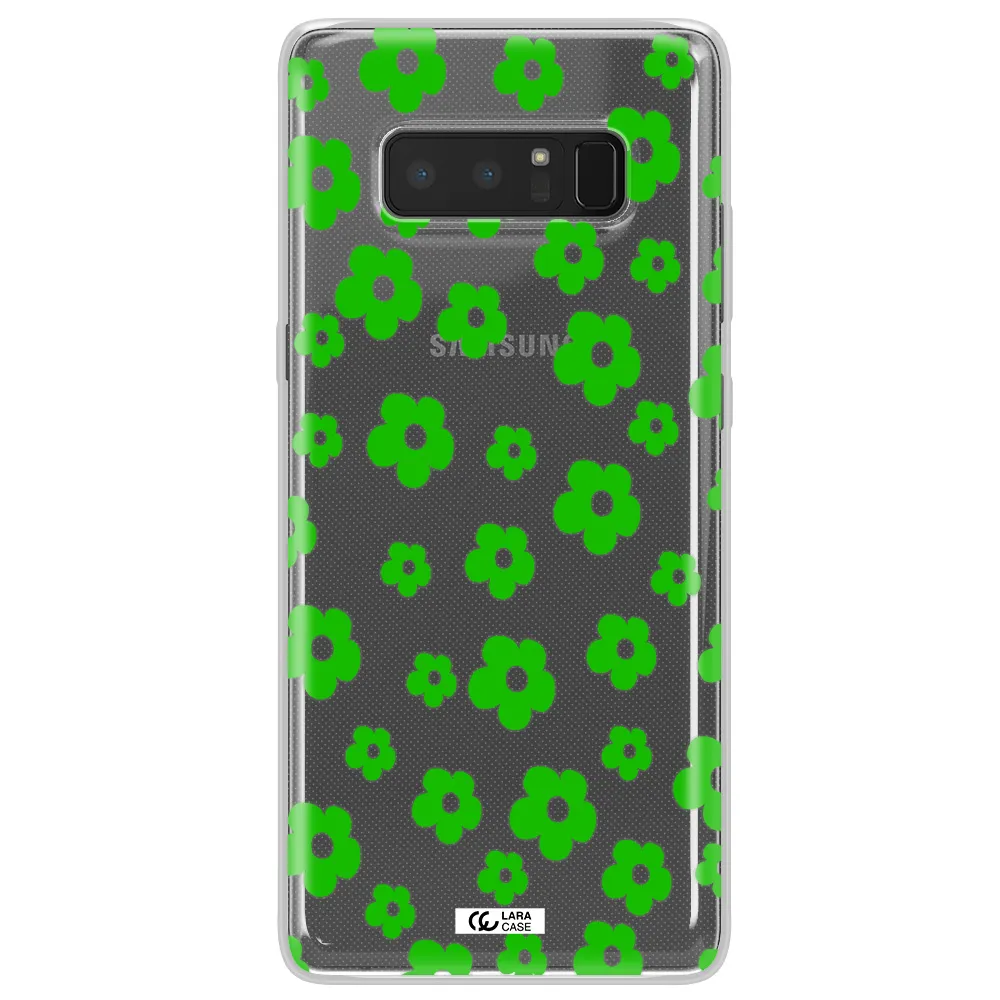 Five Petal Green Flower Samsung Note 8 Clear TPU Case
