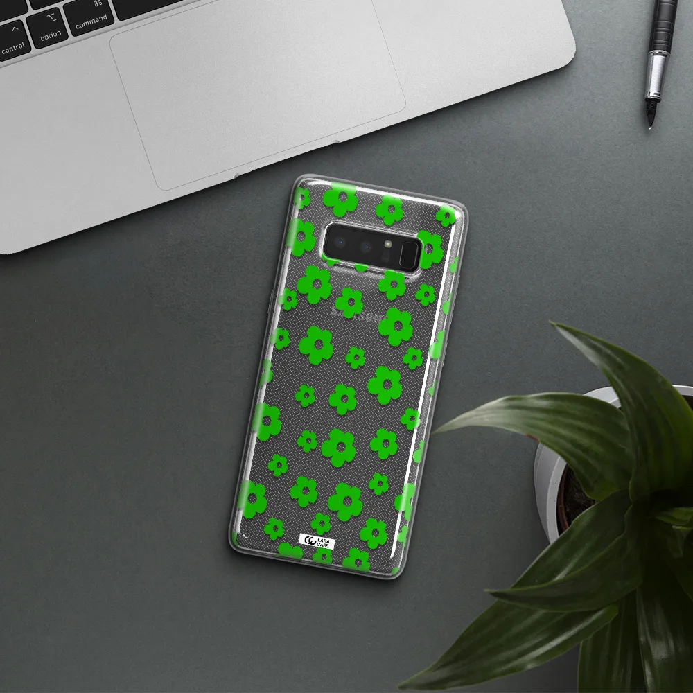 Five Petal Green Flower Samsung Note 8 Clear TPU Case