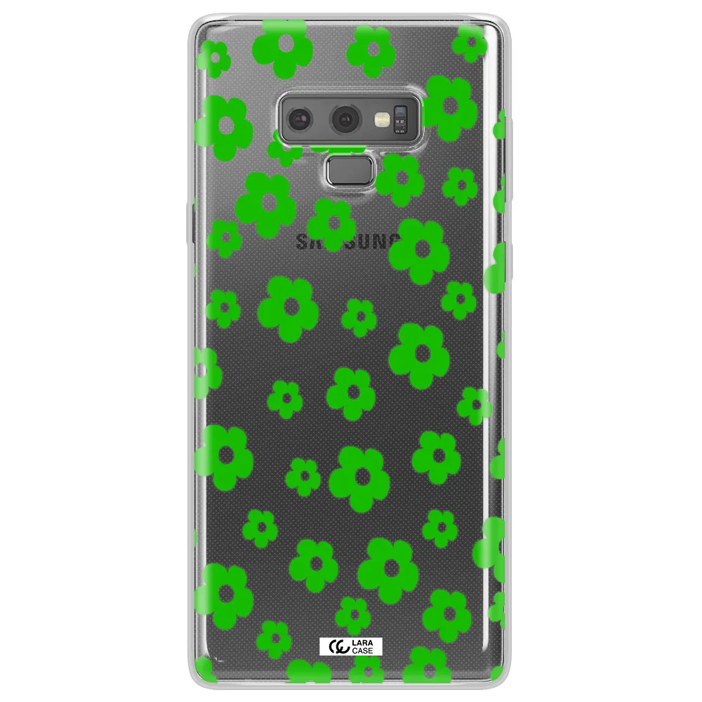 Five Petal Green Flower Samsung Note 9 Clear TPU Case