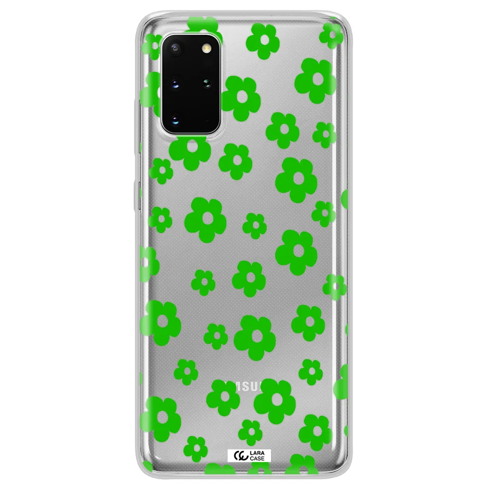 Five Petal Green Flower Samsung S 20 Plus Clear TPU Case
