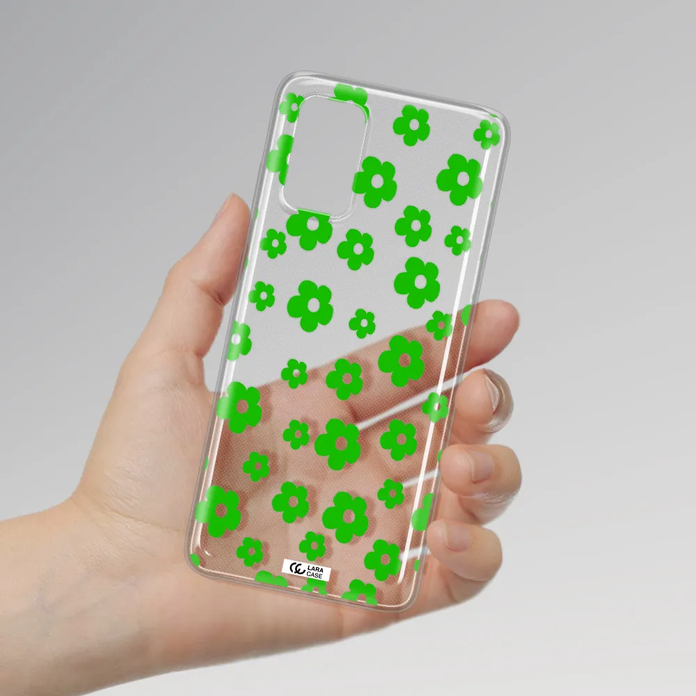 Five Petal Green Flower Samsung S 20 Plus Clear TPU Case