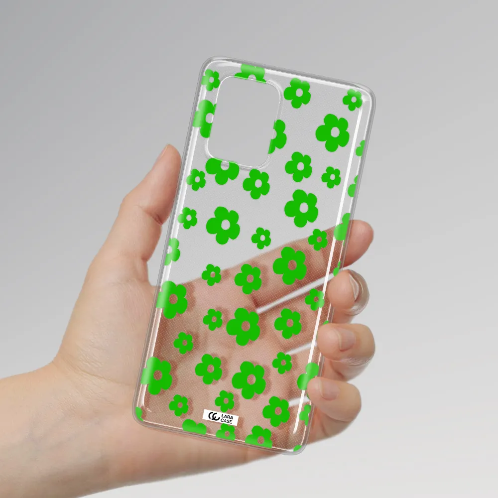 Five Petal Green Flower Samsung S10 Lite Clear TPU Case