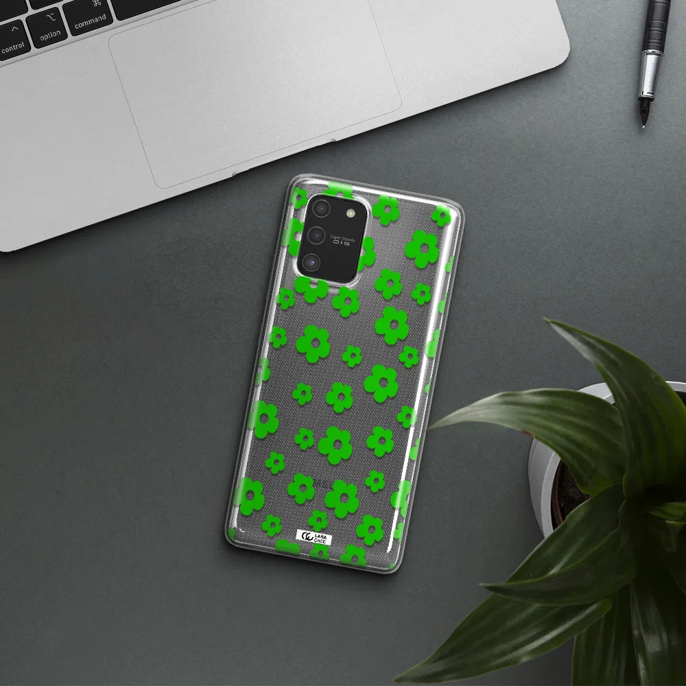 Five Petal Green Flower Samsung S10 Lite Clear TPU Case