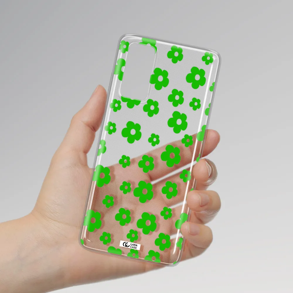 Five Petal Green Flower Samsung S20 Fe Clear TPU Case