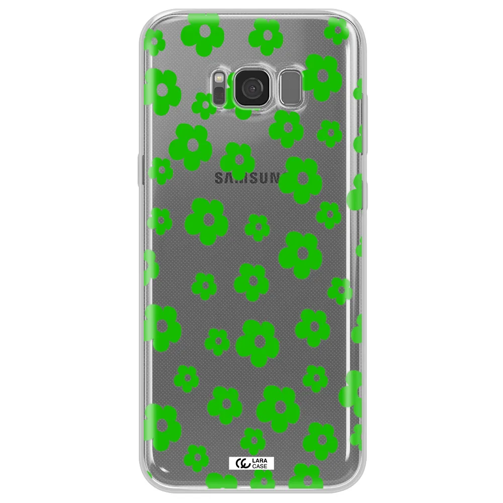 Five Petal Green Flower Samsung S8 Clear TPU Case