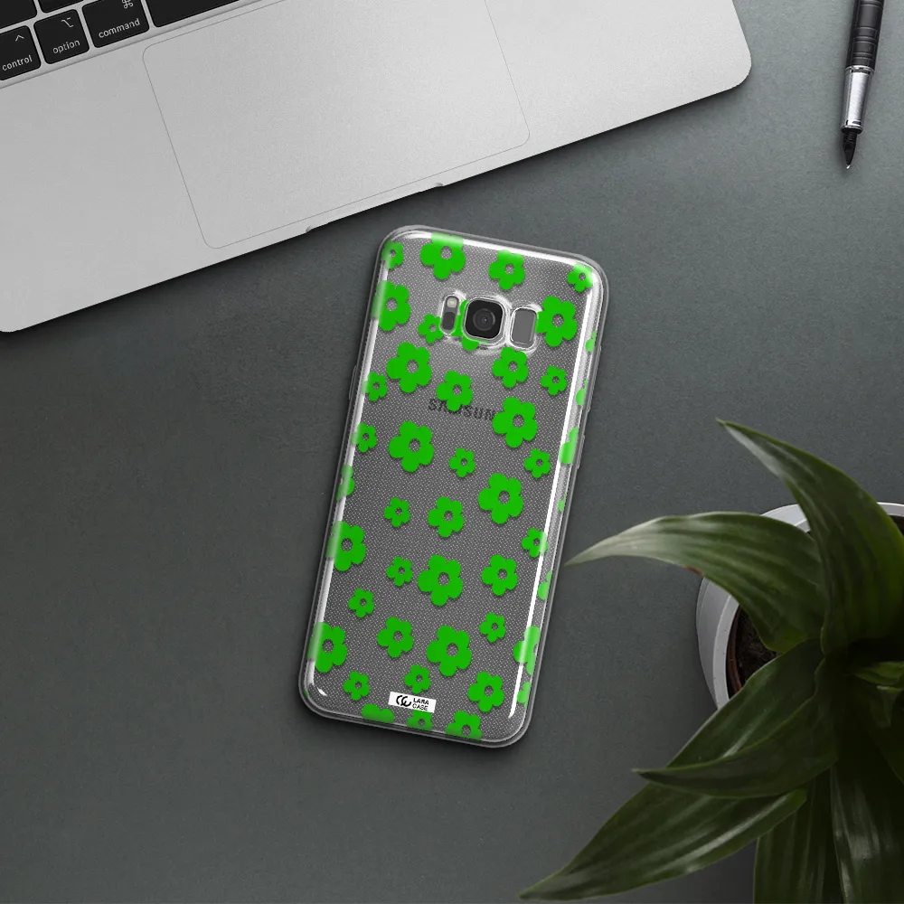 Five Petal Green Flower Samsung S8 Plus Clear TPU Case