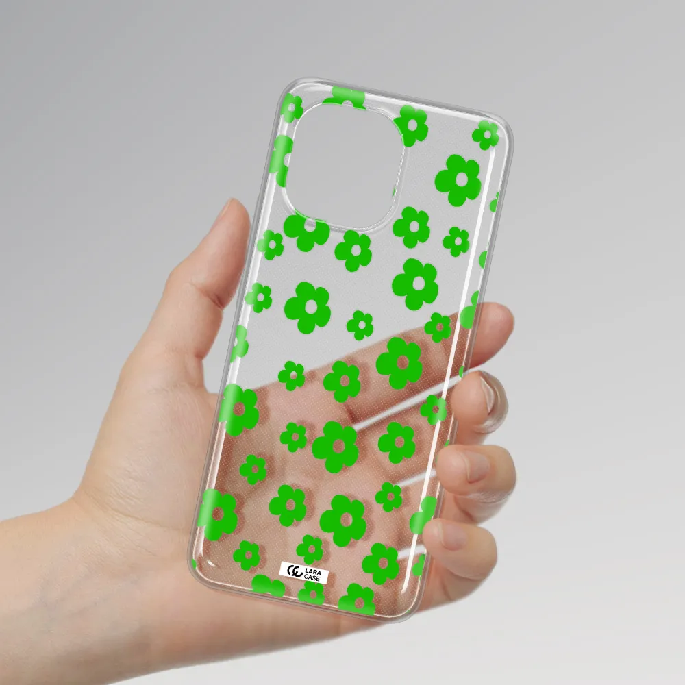 Five Petal Green Flower Xiaomi Mi 11 Clear TPU Case